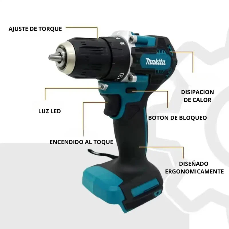 Makita 36V Caja Azul™ – Taladro Profesional 3 en 1 (Taladro, atornillador y percutor)